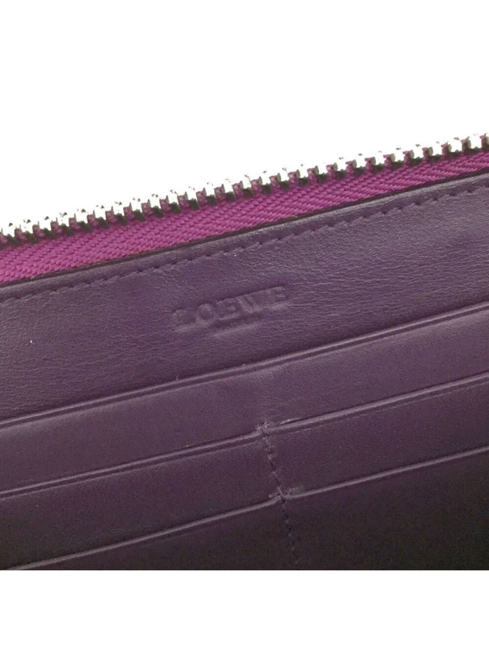 Authentic LOEWE Logo Leather Long Zip Wallet - Picture 8 of 8